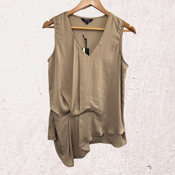 Renuar Tan Asymmetrical Blouse - Picture 1 of 3